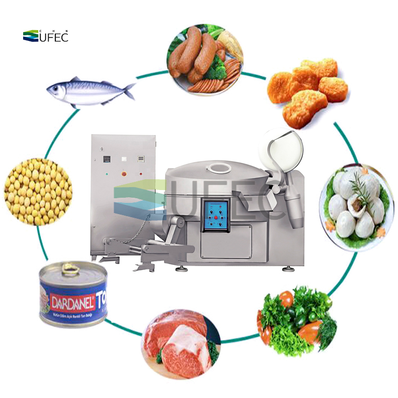 Commercial Vacuum Bowl Cutter Chopper Mixer for Meat Vegetables Sausage